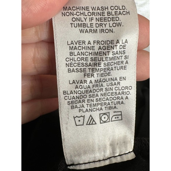 Velvet black long sleeves faux wrap top size Small - Picture 7 of 13